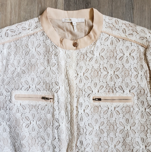 Maje Clarisse Creme Lace Romper - Picture 4 of 15